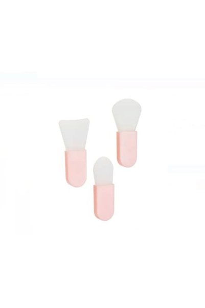 OEM Mini Spatulă-Pensulă Roz Alb pentru Mască Facială 6cm - 3 bucăți