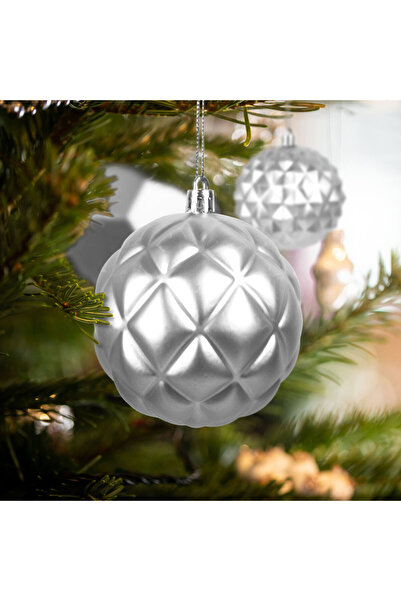Alista Home Christmas bauble set, matte silver, 6 pcs, 73 mm