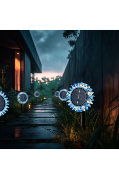 Alista Home Solar Garden Sunflower Lamp, Warm White LED, 35 cm, Blue