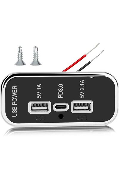 EXCEFORE شاحن سريع بثلاثة منافذ USB بجهد 12 فولت، منفذ USB A مزدوج 3.1 أمبير،...