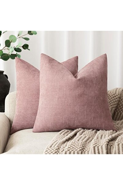 Foindtower Pack of 2 Soft Textured Throw Decorative Pillow Covers Square Acce...