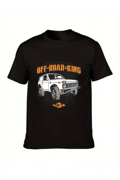 25W تي شيرت رجالي من Lada Niva 4X4 Sport Taiga Off-Road King بتصميم جرافيك - ...