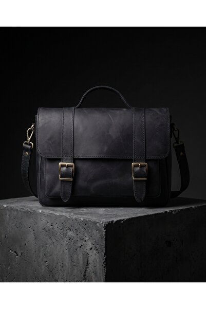 Fil Deri Genuine Leather Premium Postman Vintage Bag with Strap 2160