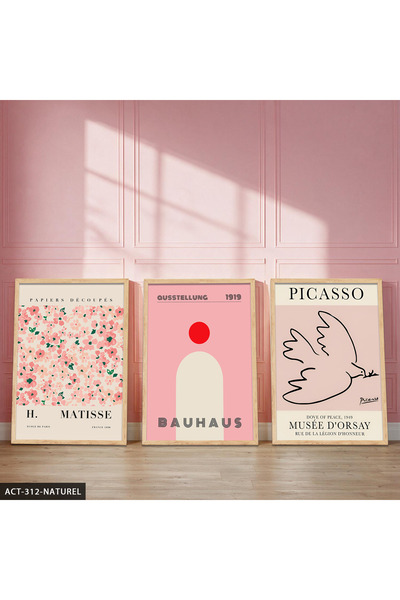 Evinemoda Matisse & Picasso & Bauhaus 3-dijelna slika u drvenom okviru ACT
