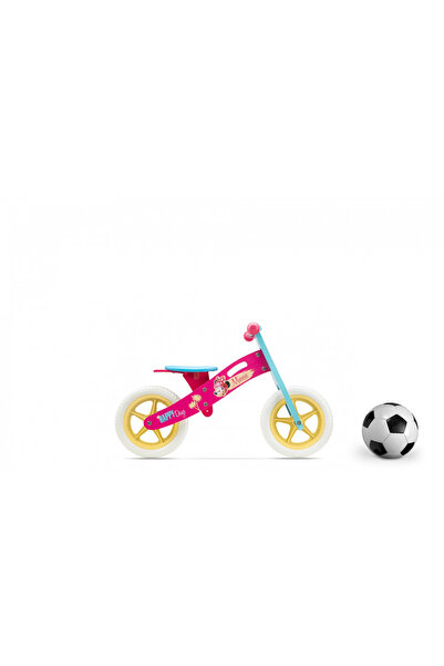 Pegas Bicicletă fără pedale din lemn Disney Minnie pentru copii, 12 inch, Alb...