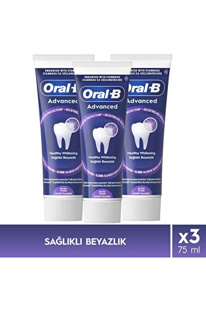 Oral-B Gelişmiş Sağlıklı Beyazlık Arktik Ferahlık Diş Macunu 75ml x3