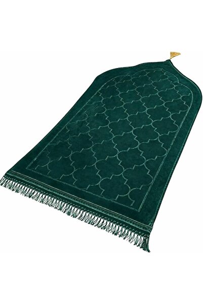 Fabienne Embossed Prayer Mat Anti-Slip Velvet Top Prayer Rug for Men Women Ei...