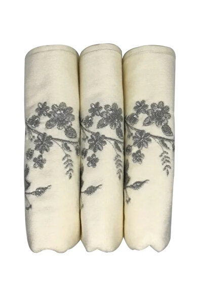 Mariposa Secret Bulteks Glitter Embroidered Velvet Pattern 1 Towel 30X50