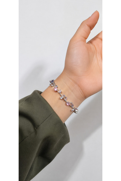 Silver Seasons Pinterest Model Zirkon Taşlı Lale Bileklik Tulip Bracelet