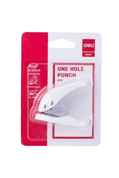 Deli No.0111 Small Manual Single Hole Paper Punch - 10 Sheet Capacity