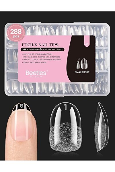 beetles Gel Polish Beetles Medium Almond Gel Nail Tips, 288Pcs Pre-Shaped Cle...