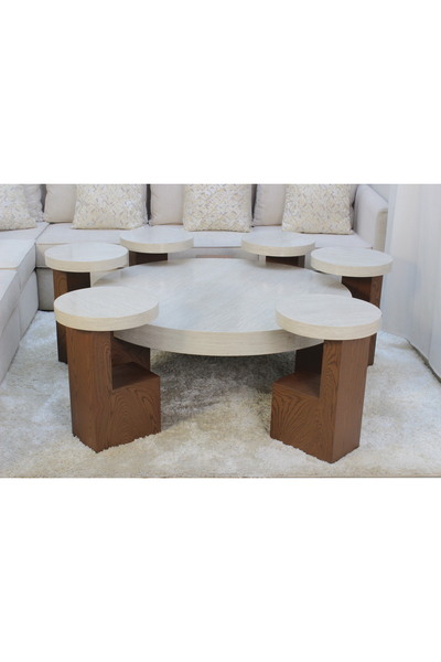 GLAMOURE HOME Modern 7-Piece Hospitality Table Set.