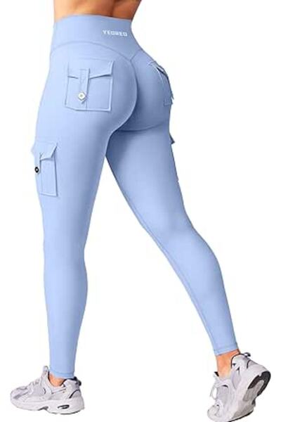 GENERAL YEOREO CoreFlex Workout Cargo Leggings with Pockets for Women Hidden ...