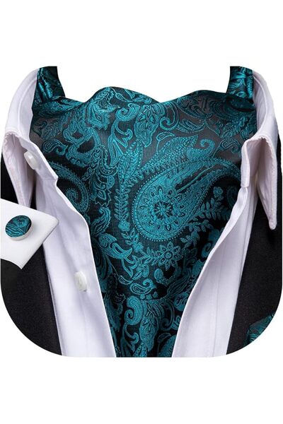Dubulle Cravat Ties for Men with Pocket Square and Cufflinks Ascot and Handke...