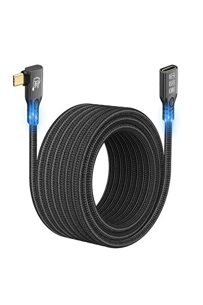 GENERAL كابل تمديد USB C 3.2 بزاوية 90 درجة، سرعة 20 جيجابت في الثانية، كابل ...