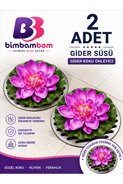 bimbambom Gider süsü, gider çiçeği, Havuz çiçeği Gider kapatıcı 2 adet