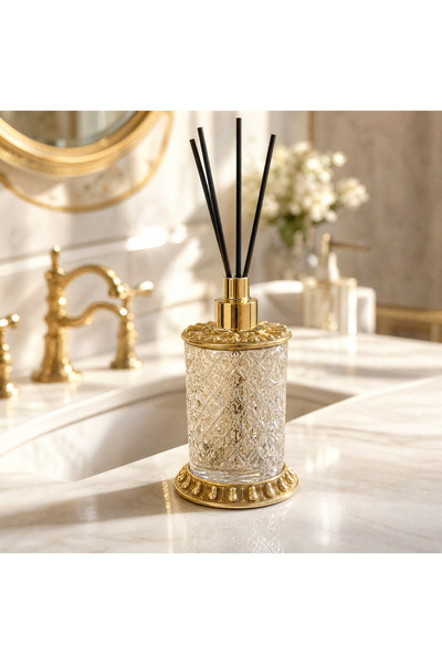 Kozak Serra Lüks Kristal Cam Oda Kokusu Şişesi Bambu Çubuklu Dekoratif Banyo ...