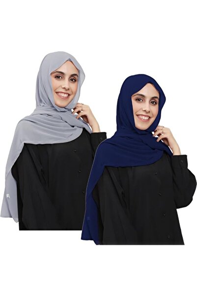GENERAL 2Pcs Women Instant Chiffon Hijab with Built-in-Magnet and Sewn Underc...
