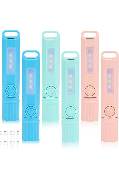 AZONEE 6 Pack Rechargeable Flashlights USB C Mini LED Flashlights, Ultralight...