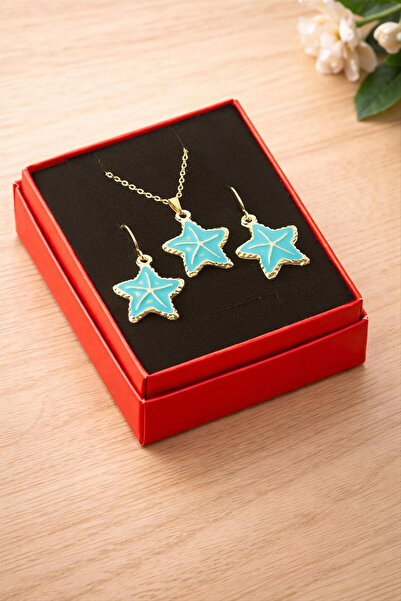 SORA GROUP Starfish Enamel Boxed Necklace Set