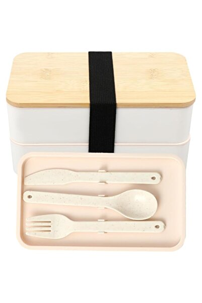 Generic WHITE SHOP Bento Box, Adult Lunch Box with Compartments, Set of Utens...