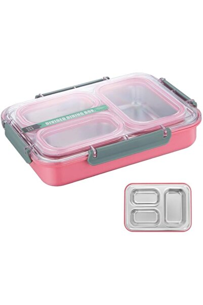 Generic Bento Lunch Box for Kids Adults with 3 Compartments,Stainless Steel L...