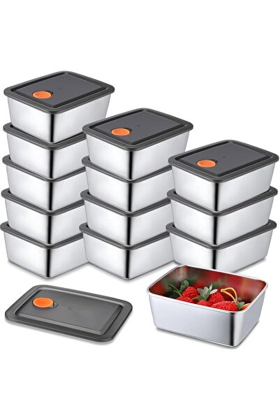 Generic 304 Stainless Steel Food Containers with Lids, 10pcs Food Storage Con...
