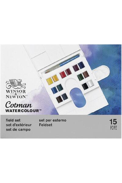 Winsor Newton Winsor & Newton Cotman The Compact Set Watercolor 14 Colors + B...