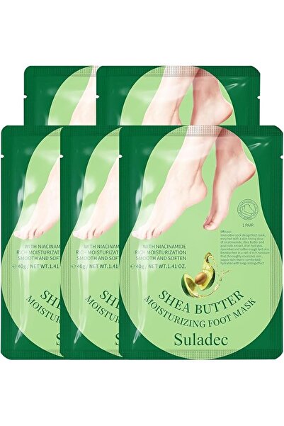 ALMEKAQUZ YelaJoy 5 Pairs Shea Butter & Goat Milk Foot Masks, Disposable Hydr...