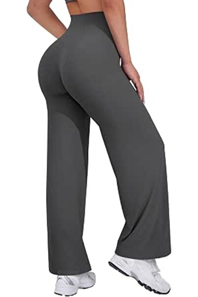 VOYJOY Straight Leggings Bottoms Womens Wide Leg 29"/ 31.5"/33"/35" Pants | H...
