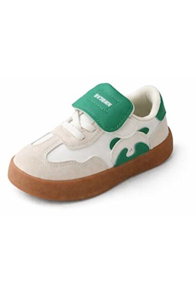 Mixbo Pantofi sport pentru copii cu velcro Mixbo, model Panda Bej-Verde, talp...