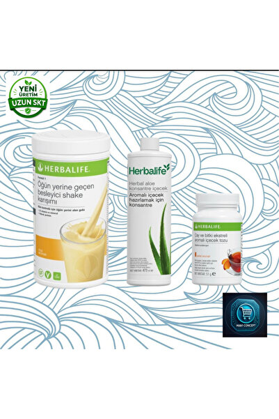 Herbalife مزيج مخفوق مغذي من الفورمولا 1 500 جرام + مسحوق مشروب بنكهة الشاي و...