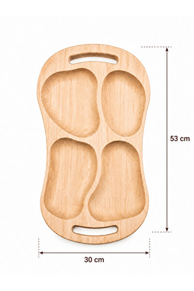 OEM Wooden Food Tray with 4 Compartments, Appetizer, Fruit and Snack Serving ...