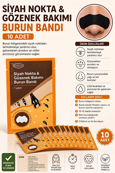 ModaLucci Siyah Nokta & Gözenek Bakımı Burun Bandı – 10 Adet | Derinlemesine ...
