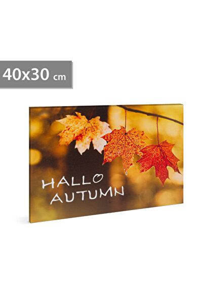 Alista Home Tablou LED „Bună Toamnă” 40 x 30 cm, decor de perete cu lumină al...