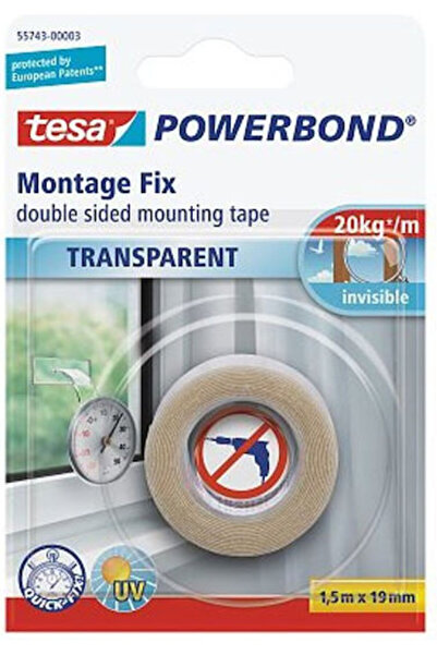 Tesa Ticaret Tesa Διαφανής Αυτοκόλλητη Ταινία 1.5μ x 19χιλ. Κωδικός: 55743-00...