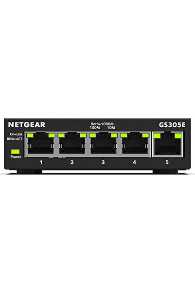 NETGEAR GS305E Διαχειριζόμενος διακόπτης L2 με 5 θύρες Gigabit Ethernet (1Gbps)
