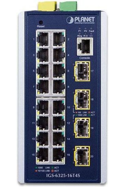 Planet Τεχνολογία IGS-6325-16T4S Διαχειριζόμενος διακόπτης L2 με 16 θύρες Gig...