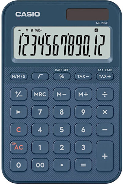 Casio Αριθμομηχανή 12 ψηφίων σε μπλε χρώμα Κωδικός: MS-20YC-NY