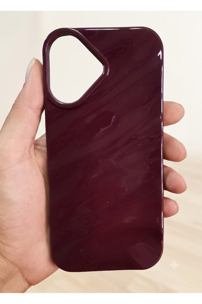 İphone 17 uUyumlu bordo dalgalı desenli darbe emici lüx kılıf