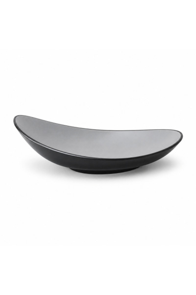 genric Black and Gunmetal Oval Melamine Dish 30cm