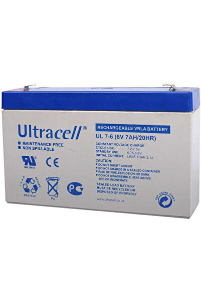 Ultracell Μπαταρία UPS UL 7-6 με χωρητικότητα 7Ah και τάση 6V, 1 τεμάχιο