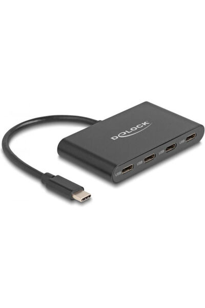 DELOCK Διανομέας USB 3.2 4 θυρών με σύνδεση USB-C Κωδικός Γκρι: 64129