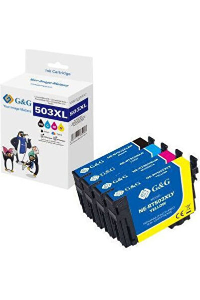 G&G Συσκευασία Συμβατών Φυσιγγίων Εκτυπωτή Inkjet Epson 503xl, 550 Σελίδες, Μ...