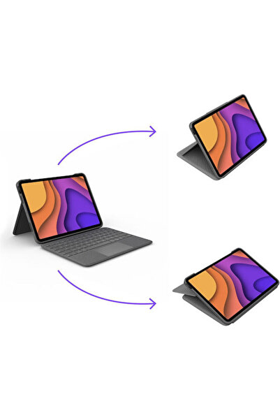logitech Θήκη Folio Touch Flip με πληκτρολόγιο σε γκρι χρώμα (για iPad Air 20...