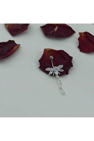 Simge Gümüş 925 Ayar Gümüş Göbek Piercing