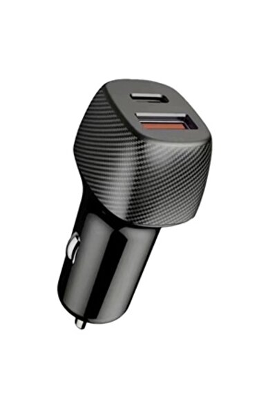 OEM Incarcator Auto Negru Quick Charge 48W cu 2 Porturi USB & TYPE C i-JMB
