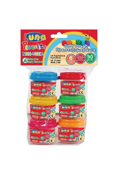 Luna Toys Πλαστελίνη 30γρ. x 6 Χρώματα Λούνα