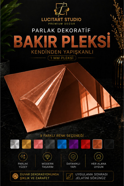 Arıkoğlu Reklam ve Yapı LucitART Kendinden Yapışkanlı Parlak Dekoratif Pleksi...