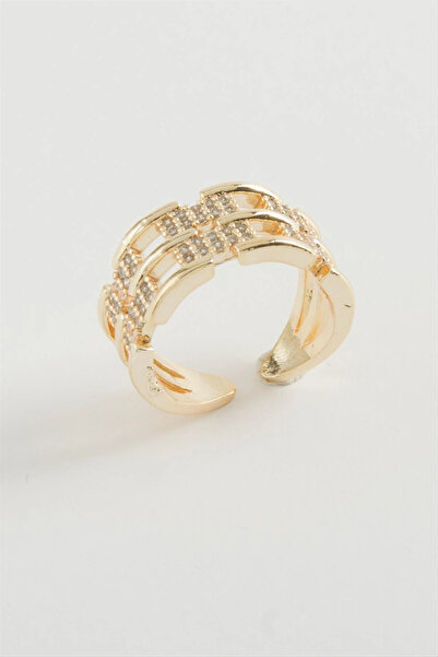 Mercansa Chain Shaped Zircon Stone Ring
